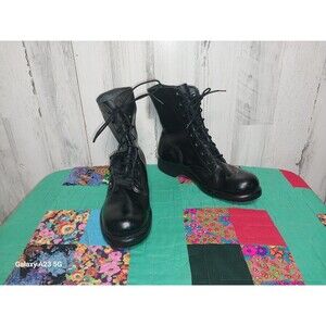 Addison Shoe Company Black Leather Military Combat Pilot Flight Boots Mens 8 N